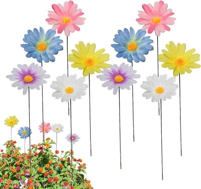 Metalen Madeliefjes - Bloemenstekers Tuin - Buitenruimte Verfraaien - Weerbestendig Design - 20 Stuks 30cm - Kleurrijk