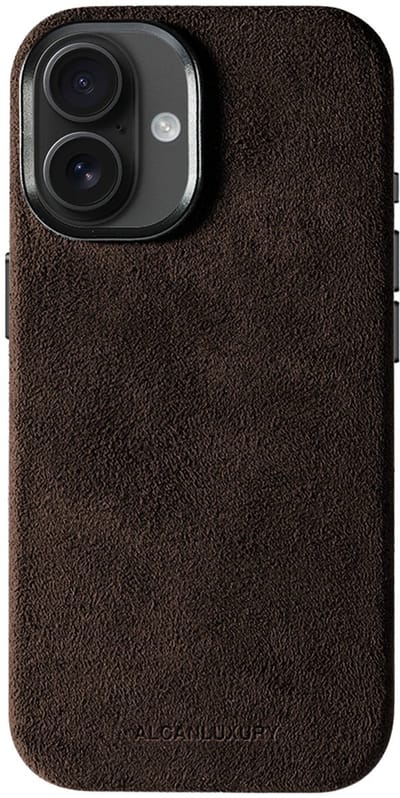 Alcanluxury Alcantara telefoonhoesje geschikt voor Apple iPhone 17 - Chocolate Brown