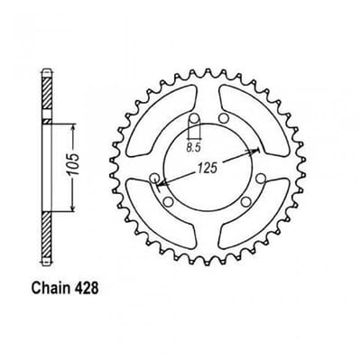 Couronne de transmission Sifam pour Moto HM 50 CRE Baja 2006 à 2010 Neuf