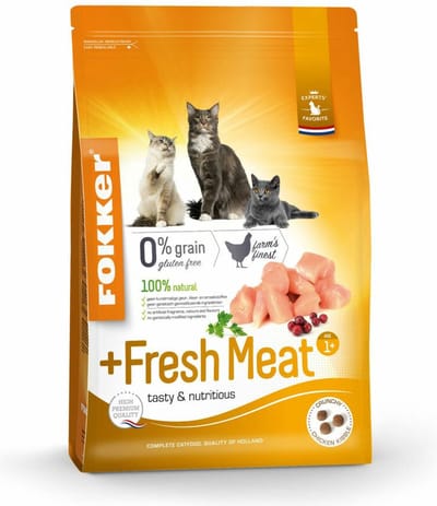 Fokker Fresh Meat Kattenvoer Verse Kip - 3 x 2,5 kg - Voordeelverpakking