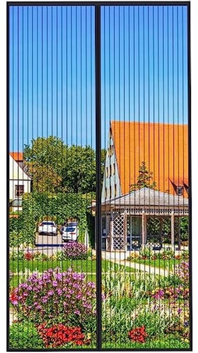 Magnetisch vliegengordijn voor deur 100x220 cm - insectenhor met sterke magneten - zonder boren - eenvoudige montage - niet kortscheibaar - zwart