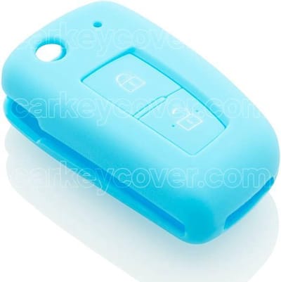 Autosleutel Hoesje geschikt voor Nissan - SleutelCover - Silicone Autosleutel Cover - Sleutelhoesje Lichtblauw
