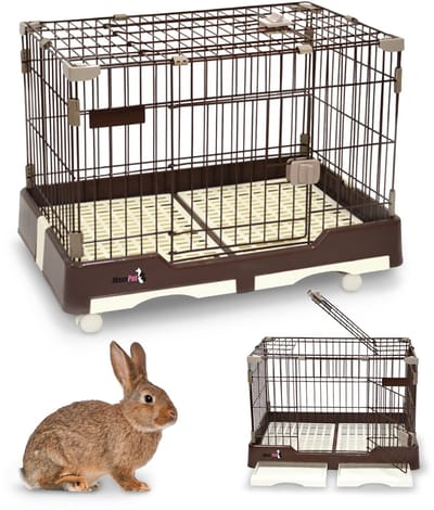MaxxPet Hondenbench - Konijnenhok - Bench - 2 deuren - 2 verwijderbare afval bakken - op wieltjes - 99 x 62 x 71 cm