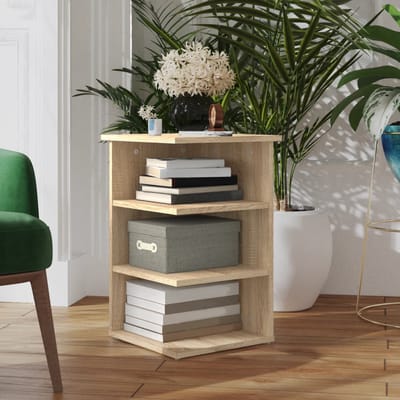 vidaXL - Bijzetkast - 35x35x55 - cm - bewerkt - hout - sonoma - eikenkleurig