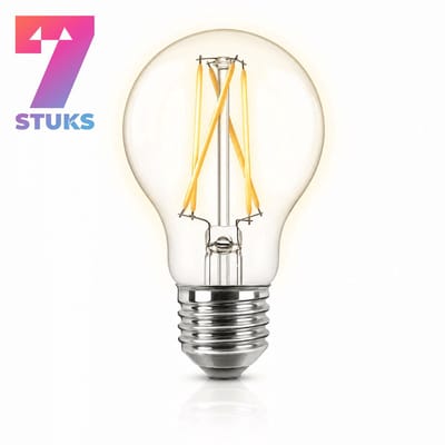 7x Peertje Led-lamp E27 - 8W - Warm Wit Licht (2700K) - 1060 lm - 15 jaar - Niet Dimbaar - Vervangt 75W
