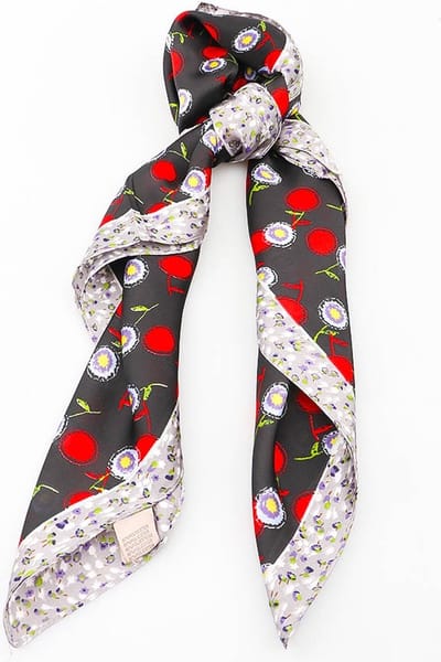 Dames neksjaal Bouktje gebloemd motief zwart rood wit blauw groen paars lila geel grijs