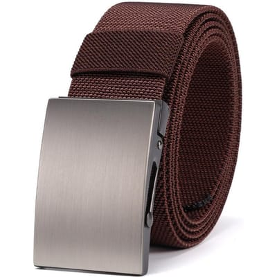 Herenriem Automatische Gesp Nylon Buiten Reizen Casual Canvas Riem Legering Oneindige Verstelling Riem Heren 120cm gray