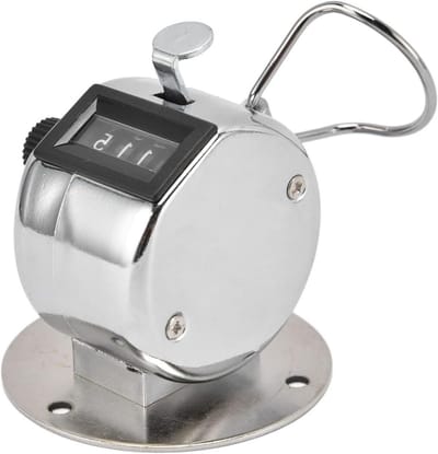 Handmatige Telteller - Klikteller 4 Cijfers - Activiteiten Registreren - Mechanisch Zonder Batterij - 9999 Tellingen - Zilver
