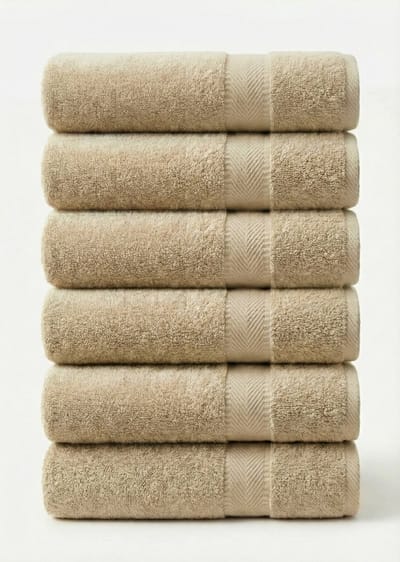 Blanche Nuit Badlakens 70x140 cm - 6x Luxe Handdoeken - 100% Katoen - 500 gr/m2 - Zand