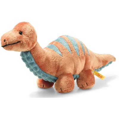 Steiff knuffeldino Bronko 28 cm oranje/blauw