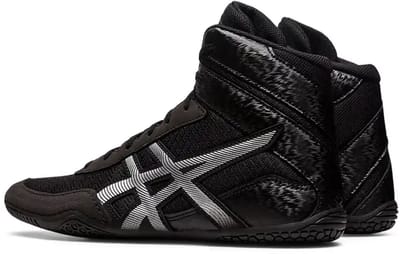 Asics Matcontrol 3 Serie - Zwarte Stalschoenen - Elastische Cholewki - Zwarte Kleur - Voor Sporten