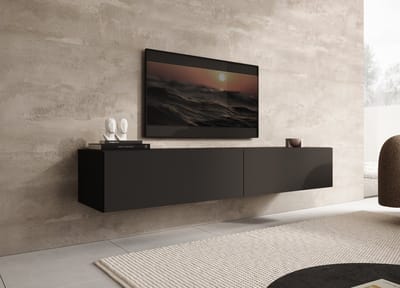Meubella - TV-Meubel Palm - Mat zwart - 180 cm