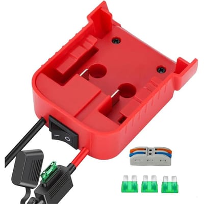 NIEUW met Schakelaar Zekering 12AWG Voor Milwaukee 18V Batterij Adapter Power Wheels Adapter Draad 30A Zekeringen Bron voor Rc Auto Speelgoed Robotica
