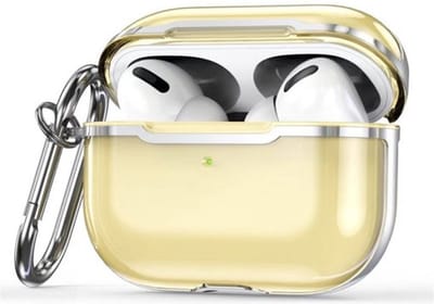 AirPods hoesjes van By Qubix - AirPods Pro / AirPods Pro 2 hoesje - TPU - Split series - Goud + Zilver (transparant) Airpods Pro Case Hoesje voor