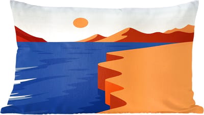 Sierkussens - Kussentjes Woonkamer - 60x40 cm - Landschap - Bergen - Zon - Zee