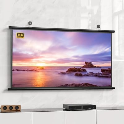 Projectiescherm Handmatig - Filmscherm Binnen Buiten - Thuisbioscoop Ervaring - Kreukvrij Glasvezel Materiaal - 60 Inch 4:3 - Zwart