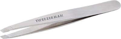 SnelShoppen - Tweezerman Pocahontas Schuine Pincet voor Wenkbrauwen - Professionele Ontharingspincet voor Vrouwen en Mannen - Ergonomisch Design, Perf