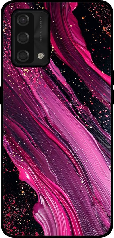 Smartphonica Telefoonhoesje Geschikt voor Oppo A74 4G met marmer opdruk - TPU backcover case marble design - Paars Roze geschikt voor Oppo A74 4G