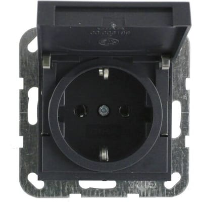 GIRA 045428 Wandcontactdoos met randaarde Inzetstuk System 55, Standaard 55, E2, Event, Event Clear, Event Opaque, Esprit, ClassiX Antraciet 1 stuk(s)