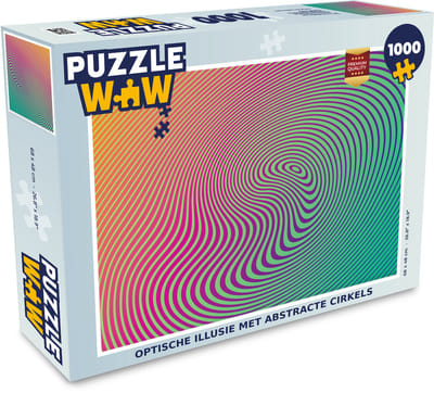 Puzzel Optische illusie met abstracte cirkels - Legpuzzel - Puzzel 1000 stukjes volwassenen