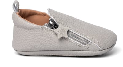 BabySteps NOX Eerste Loopschoentjes Ash Grey – Leer – Licht & Flexibel – Antislip Zool – Voor Binnen & Buiten – Ritssluiting – Grijs – Maat 19