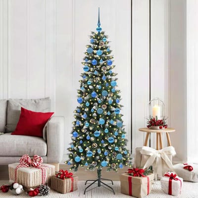 vidaXL - Kunstkerstboom - Groen - 180 - cm - PVC - en - Plastic - en - Staal