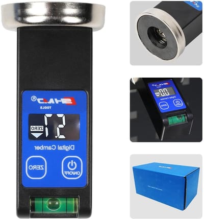 Digitale Wieluitlijning Tool - Camber Meter Balancer - Wielstanden Controleren - Magnetische Basis - ±90 Graden - Zilver