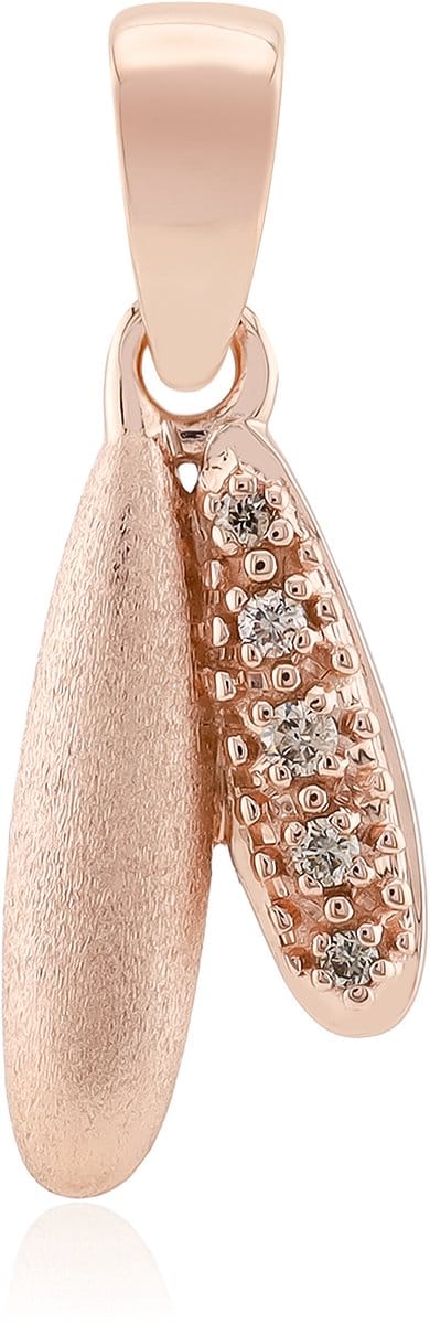 Cavill - Hanger - 925 Sterling Zilver - Roségoud Verguld - Briljant Argyle Rose de France Diamant 0,034 ct - Pavé Design - Luxe Sieraad & Cadeau
