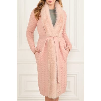 GUESS Marciano By  Paula Faux Fur Long Cardi Smooth Pink Taglia: XS | Giacche in ecopelliccia Outlet | Donna | Rosa