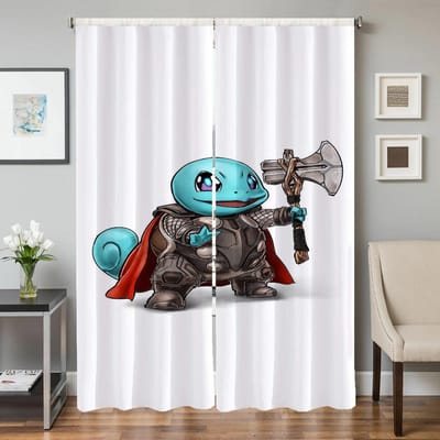 Huisinterieur Keukengordijnen voor Woonkamer 2 Stuks Verduisterende Gordijnen Deurgordijn P-pokemon-n Scheidingswand Slaapkamerdecoratie W50xH70cmx2pcs-CL