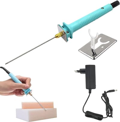 Piepschuimsnijder - Hittedraadsnijder Schuimsnijder - Hobbyprojecten Maken - Snijdt Glad En Snel - 10 cm Draad - Turquoise