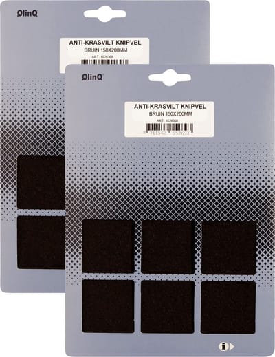 Qlinq Anti-krasvilt - 2x knipvel - bruin - 150 x 200 mm - rechthoek - zelfklevend - beschermvilt