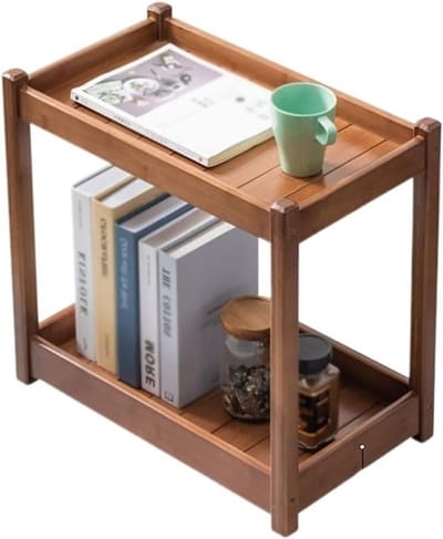 Moderne Salontafel - Houten bijzettafel - Thuisopslag - Verwijderbaar blad - 51.5 x 30 cm - Houtkleur