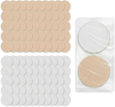 100 Stuks Ultra Dunne Nippelbeschermers voor Heren – Onzichtbaar, Waterdicht en Anti-Schuren – Ideaal voor Sport en Onder Kleding – 50 Paar in Wit en Beige