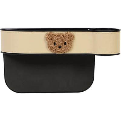 Autostoel Spleet Organizer Schattige Cartoon Beer Praktisch Robuust Multifunctioneel Auto Spleet Opberg beige