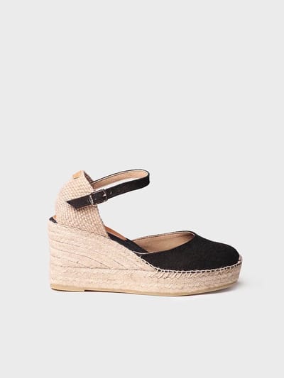 Dames espadrille met linnen sleehak | LAIA-NT