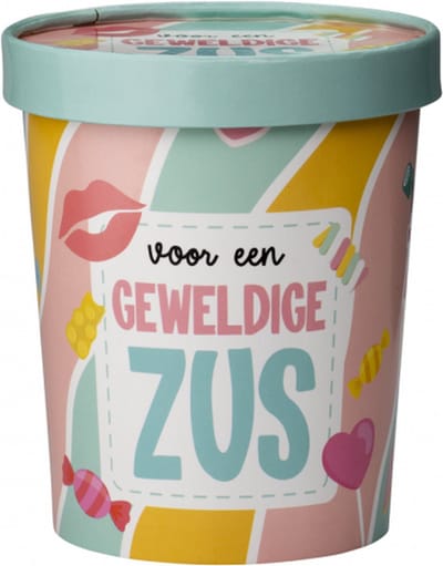 Snoeppot - Zus - gevuld met snoep en drop - met teksten