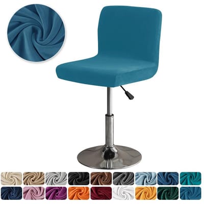 Verdikte Barkrukhoes Zilvervos Fluweel Fluweelstof Elastisch Huis Hotel Club Draaibare Barkrukhoes 20*18*2cm pauwblauwe kleur