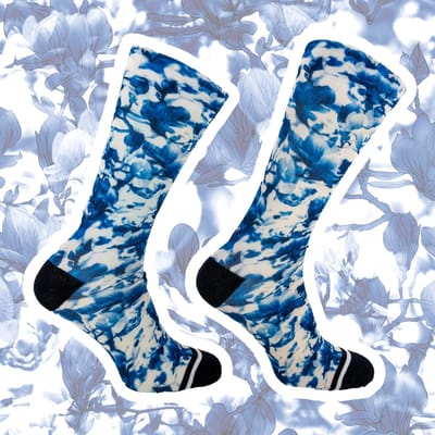 Sock My Blue Flower - herensokken - naadloos - Egyptisch katoen - Vrolijke sokken - Leuke sokken