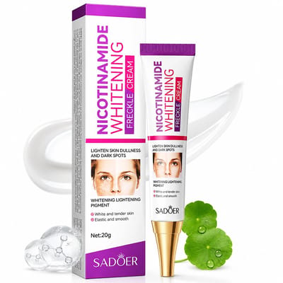 SADOER Niacinamide Crème 20g | Gezichtscrème Tegen Donkere Vlekken | Pigmentvlekken Crème | Hydraterende Dagcrème | Vitamine C Crème | Hyaluronzuur Crème | Huidverheldering | Anti Aging Gezichtscrème | Egalere Teint