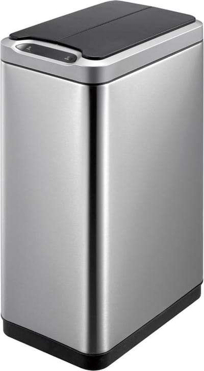 EKO - Phantom Sensor Bin 30 liter - Stainless steel Plastic - mat RVS, zwart - Prullenbak