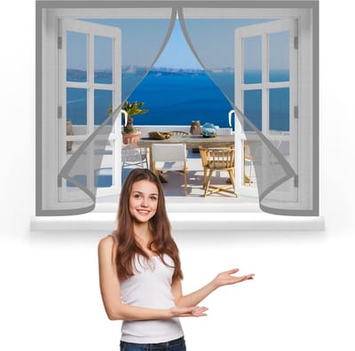 Vliegenhor Klamboe voor Raam 110 x 80 cm - Insectenwering met Anti-Muggengaas