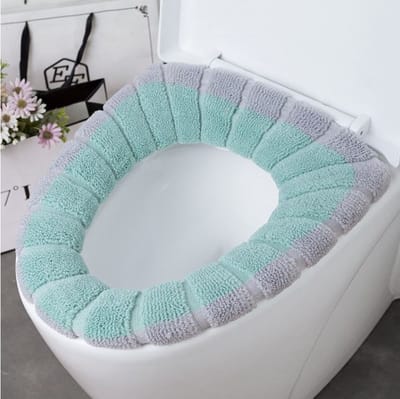 SUNMOOL Toiletbrilhoes - Elastische toiletbrilbekleding - Wasbaar - Groen Grijs - 1Stuk