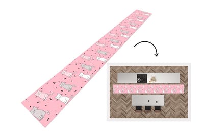 Keukenloper - Keukenmat - Kat - Huisdieren - Meisje - Design - 400x50 cm - Keuken vloerkleed