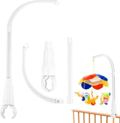 Baby Mobiel Houder - Wieghouder Speelgoed - Babykamer Decoratie - Glad & Veilig Ontwerp - 58 cm Hoog - Wit