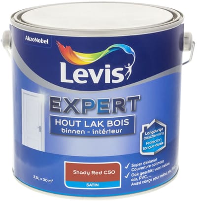 Levis - Expert Hout Lak Binnen Satin Mix - Shady Red C50 - Mengverf - 2,5 L
