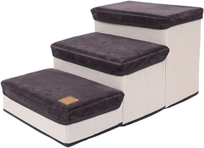 Huisdier Trap - Honden Trappetje Kat - Huisdier Hulp - Opvouwbaar Ontwerp - 60 x 35 x 30cm - Donkergrijs