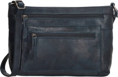 Beagles Maspalomas Crossbody Schoudertas - Handige Ritsvakjes - Leren Dames Tas - Blauw