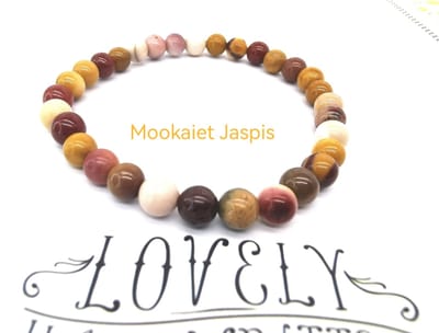 Armband – Edelsteen - Mookaiet Jaspis - 6mm Kralen - 18 cm -Werking- bloedzuiverend en bevordert wondgenezing en het immuunsysteem.