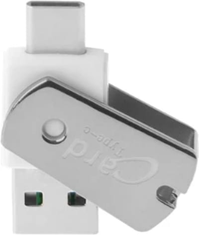 DrPhone SwitftConnect - USB 3.1 Type C naar SD-Kaartlezeradapter Met OTG-Ondersteuning – Plug & Play Kaartlezer – Wit/Zilver